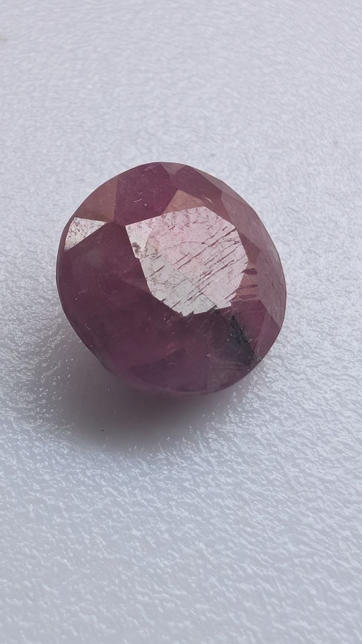 CERTIFIED 3.5ct Pinkish-Red Ruby | 10x10mm Brilliant Round Cut